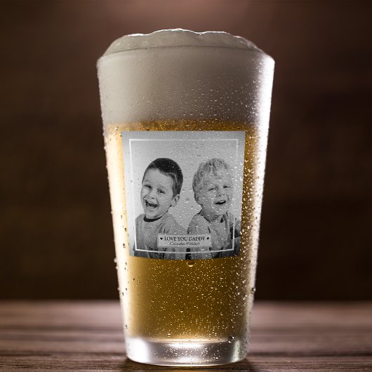 Persoonlijke foto en bericht glas