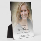 Persoonlijke foto en bericht op een ezelstandaard fotoplaat (Zijkant)