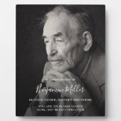 Persoonlijke foto en boodschap op de standaard van fotoplaat (Voorkant)