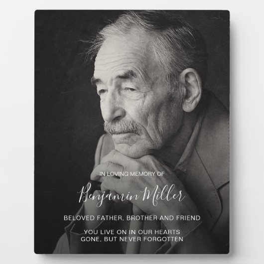 Persoonlijke foto en boodschap op de standaard van fotoplaat (Voorkant)