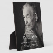 Persoonlijke foto en boodschap op de standaard van fotoplaat (Zijkant)