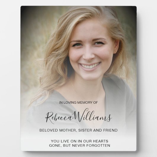 Persoonlijke foto en boodschap op de standaard van fotoplaat (Voorkant)