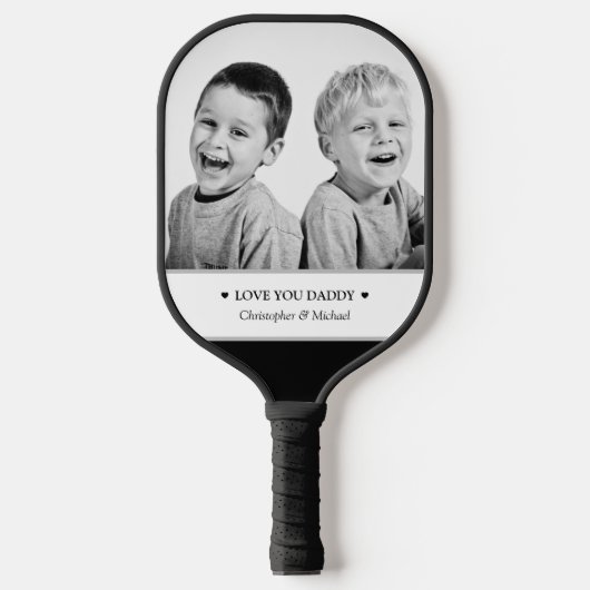 Persoonlijke foto en boodschap pickleball paddle (Voorkant)