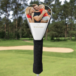 Persoonlijke foto en gouden naam golfclubs golfheadcover