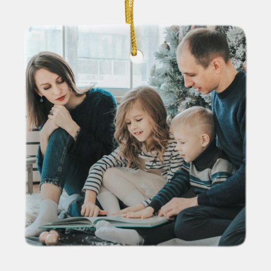 Persoonlijke foto en Jaar Ornament (Voorkant)