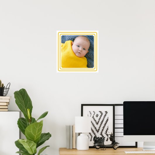 Persoonlijke foto en kleur rand poster (Thuiskantoor)
