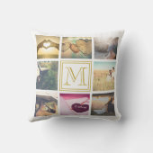 Persoonlijke foto en monogram buitenkussen (Achterkant)