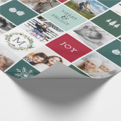 Persoonlijke foto- en monogram feestdag cadeaupapier (Hoek)