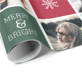 Persoonlijke foto- en monogram feestdag cadeaupapier (Rol Hoek)