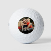 Persoonlijke foto en monogram golfballen (Voorkant)
