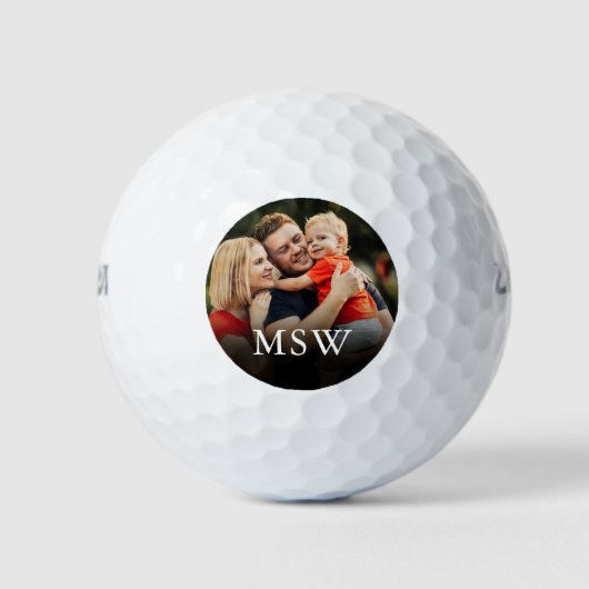 Persoonlijke foto en monogram golfballen (Voorkant)