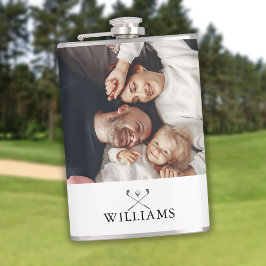 Persoonlijke foto en naam golfclubs heupfles