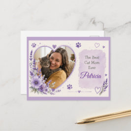 Persoonlijke foto en naam Lavendel huisdierliefheb Briefkaart
