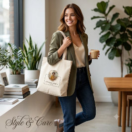 Persoonlijke foto en naam met functietitel mini tote bag