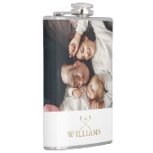 Persoonlijke foto en naam monogram goud heupfles (Rechts)