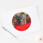 Persoonlijke foto en naam ronde sticker (Envelop)