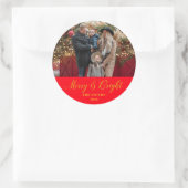 Persoonlijke foto en naam ronde sticker (Tas)