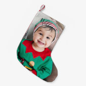 Persoonlijke foto en naam vakantie kleine kerstsok (Voorkant (Hangend))