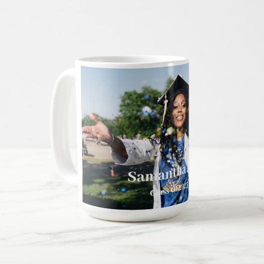 Persoonlijke foto en naam van Afstuderen Koffiemok (Voorkant links)