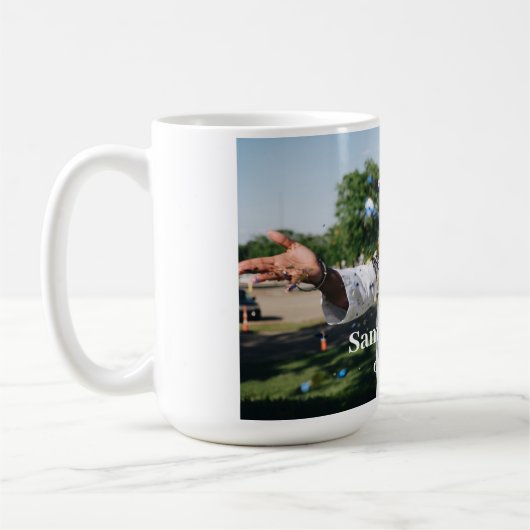 Persoonlijke foto en naam van Afstuderen Koffiemok (Links)