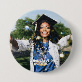 Persoonlijke foto en naam van Afstuderen Ronde Button 7,6 Cm (Voorkant)