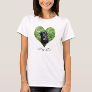 Persoonlijke foto en naam van Hart Dog Pet T-shirt