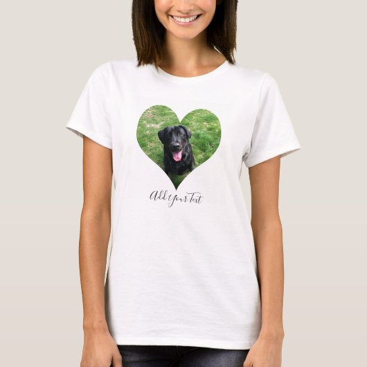 Persoonlijke foto en naam van Hart Dog Pet T-shirt (Voorkant)
