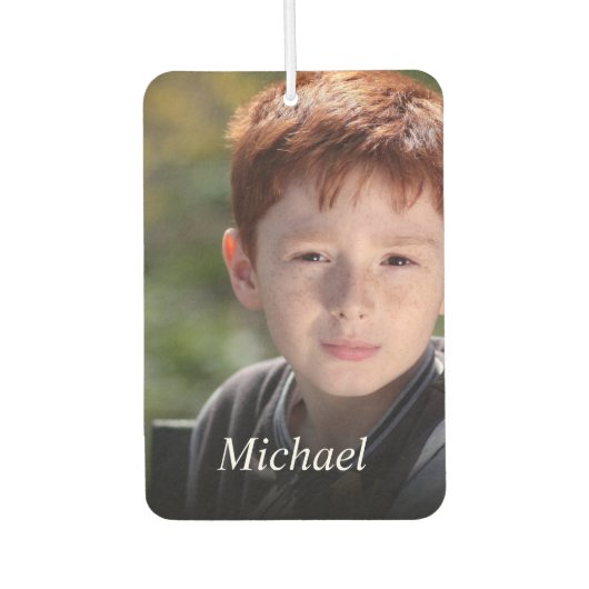 Persoonlijke foto en naam van kinderen luchtverfrisser (Voorkant)