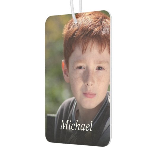 Persoonlijke foto en naam van kinderen luchtverfrisser (Links)