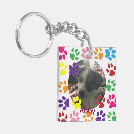 Persoonlijke foto en naam van Pet Sleutelhanger (Voorkant Links)