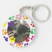 Persoonlijke foto en naam van Pet Sleutelhanger (Achterkant)