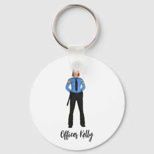 Persoonlijke foto en naam van politieagent sleutelhanger