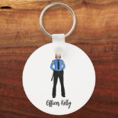 Persoonlijke foto en naam van politieagent sleutelhanger (Voorkant)