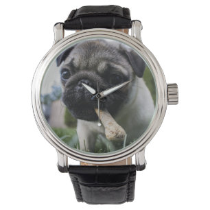Persoonlijke foto en naam van Pug Dog Horloge