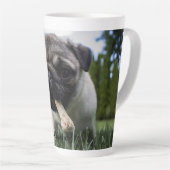 Persoonlijke foto en naam van Pug Dog Latte Mok (Rechterhoek)