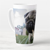 Persoonlijke foto en naam van Pug Dog Latte Mok (Linkerhoek)