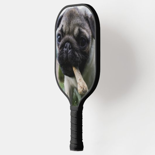 Persoonlijke foto en naam van Pug Dog Pickleball Paddle (Links)