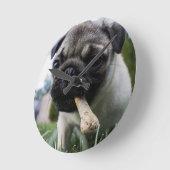 Persoonlijke foto en naam van Pug Dog Ronde Klok (Hoek)