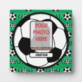 Persoonlijke foto en naam Voetbal Fotoplaat (Voorkant)