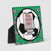 Persoonlijke foto en naam Voetbal Fotoplaat (Voorkant)