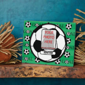 Persoonlijke foto en naam Voetbal Fotoplaat (Zijkant)