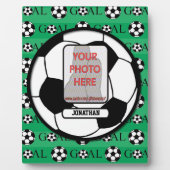 Persoonlijke foto en naam Voetbal Fotoplaat (Voorkant)