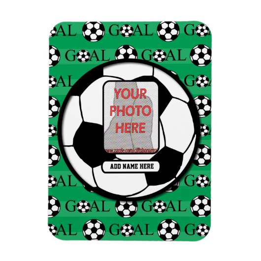 Persoonlijke foto en naam Voetbal Magneet (Verticaal)