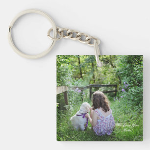 Persoonlijke Foto en Naam We Love You Sleutelhange Sleutelhanger