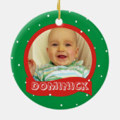 Persoonlijke foto- en naamrondes keramisch ornament (Achterkant)