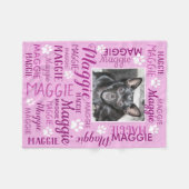 Persoonlijke foto en namen Roos Roze Dog Blanket Fleece Deken (Voorkant (Horizontaal))