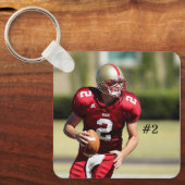 Persoonlijke foto en nummer van Football Sleutelhanger (Voorkant)