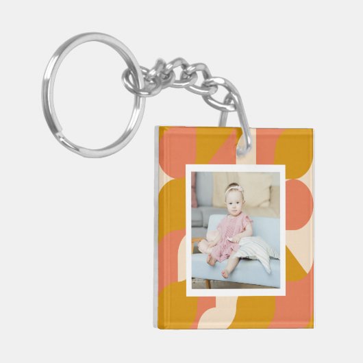 Persoonlijke foto en patroon sleutelhanger (Voorkant Links)