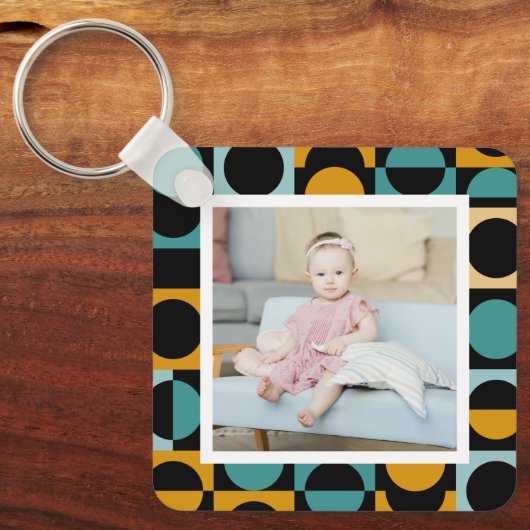 Persoonlijke foto en patroon sleutelhanger (Voorkant)