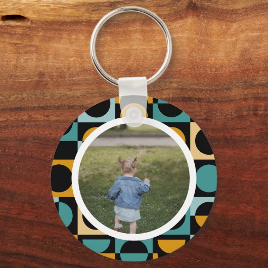 Persoonlijke foto en patroon sleutelhanger (Achterkant)